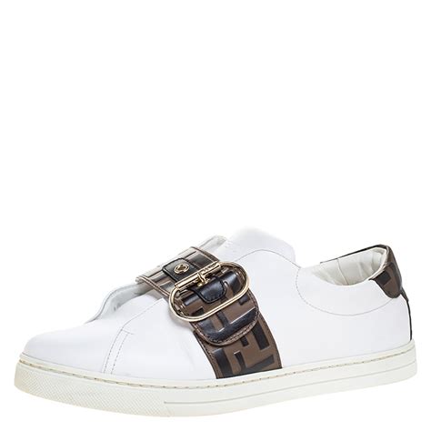 fendi logo white sneakers|Fendi sneakers for ladies.